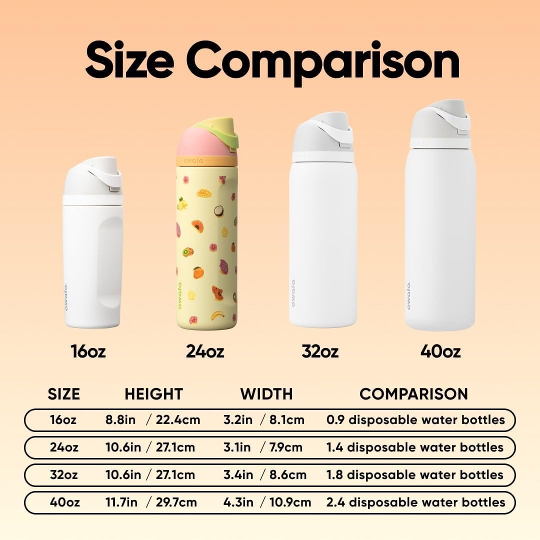 image:imageOwala FreeSip Kids Stainless Steel Water Bottle 16 oz Treasure HuntJust Ripe Fruit