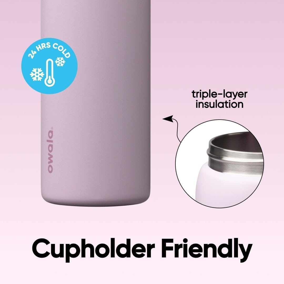 image:imageOwala FreeSip Kids Stainless Steel Water Bottle 16 oz Treasure HuntLilac You A Lot