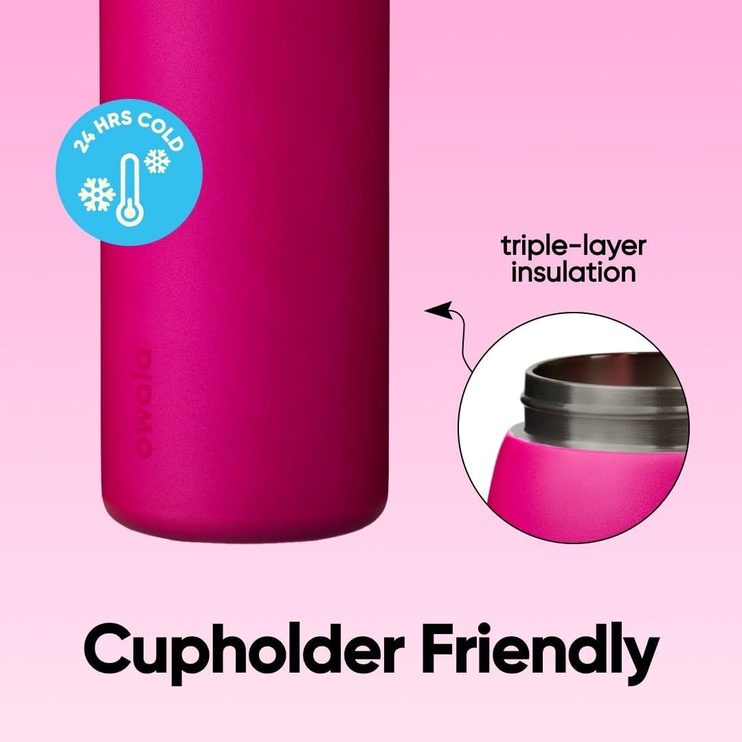 image:imageOwala FreeSip Kids Stainless Steel Water Bottle 16 oz Treasure HuntRead My Lips