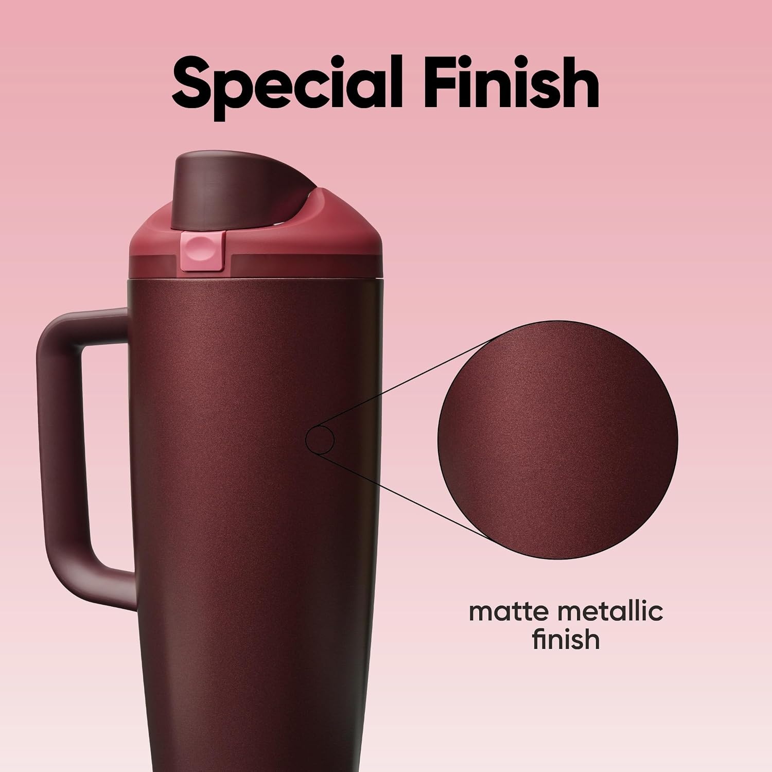 image:imageOwala Tumbler Stainless Steel Water Bottle 40 oz The Great BlueBlack Cherry