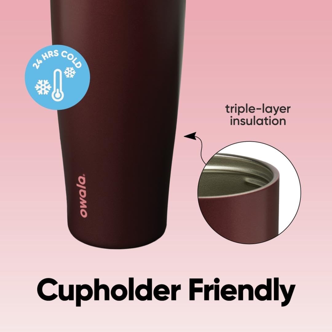 image:imageOwala Tumbler Stainless Steel Water Bottle 40 oz The Great BlueBlack Cherry