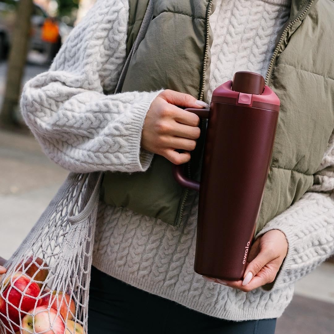 image:imageOwala Tumbler Stainless Steel Water Bottle 40 oz The Great BlueBlack Cherry