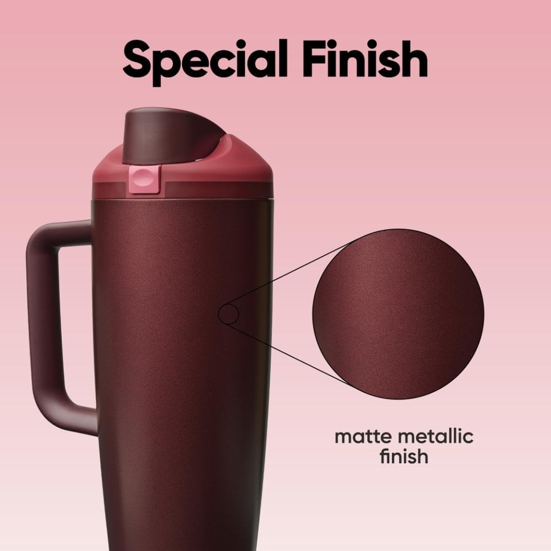 image:imageOwala Tumbler Stainless Steel Water Bottle 40 oz The Great BlueBlack Cherry