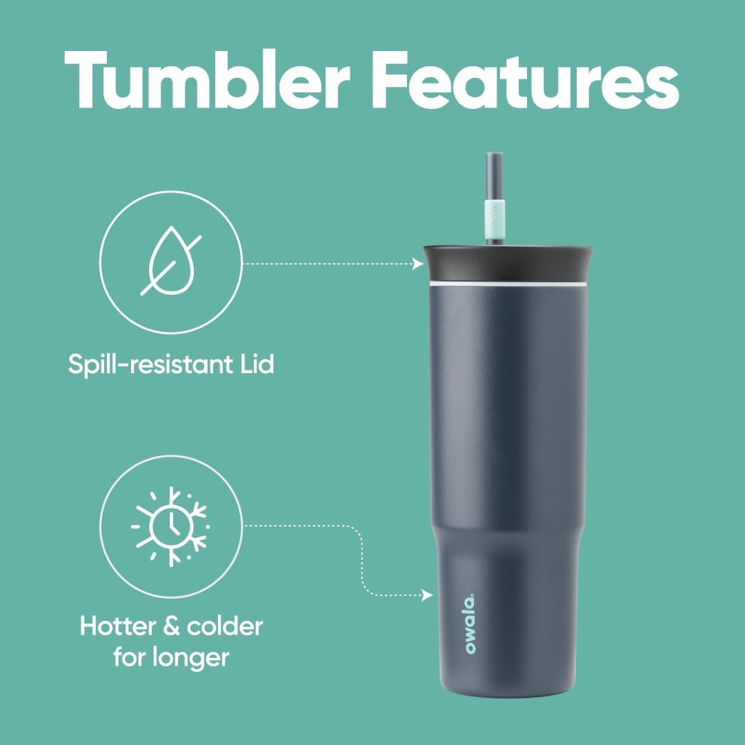 image:imageOwala Tumbler Stainless Steel Water Bottle 40 oz The Great BlueFoggy Tide