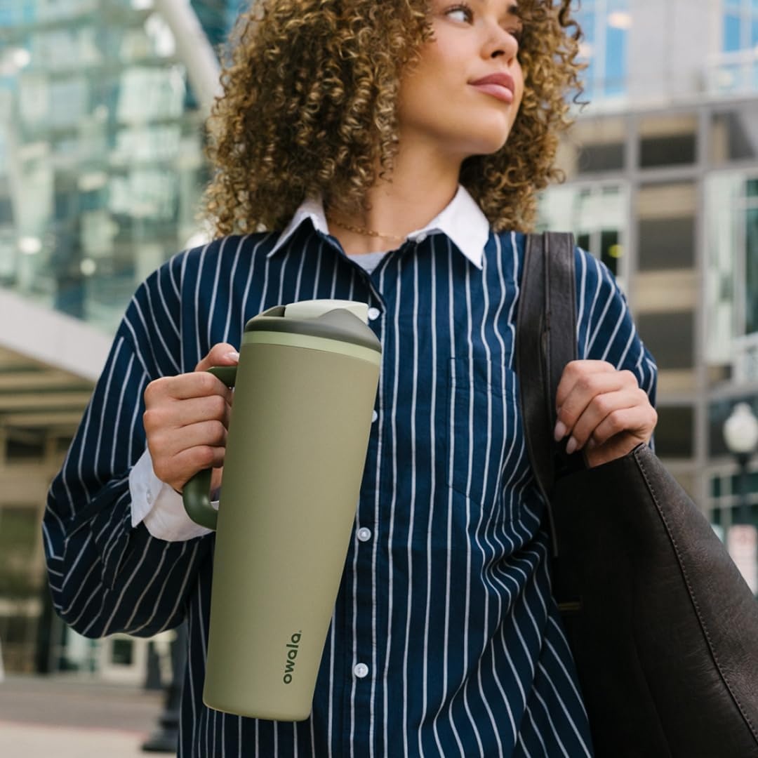 image:imageOwala Tumbler Stainless Steel Water Bottle 40 oz The Great BlueStrawberry Fields