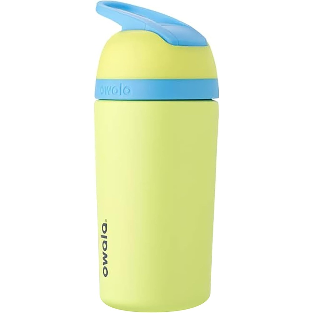 image:imageOwala Kids Flip Insulated StainlessSteel Water Bottle with Straw and Locking Lid 14Ounce BrownTeal Mint Chocolate ChipLight Green