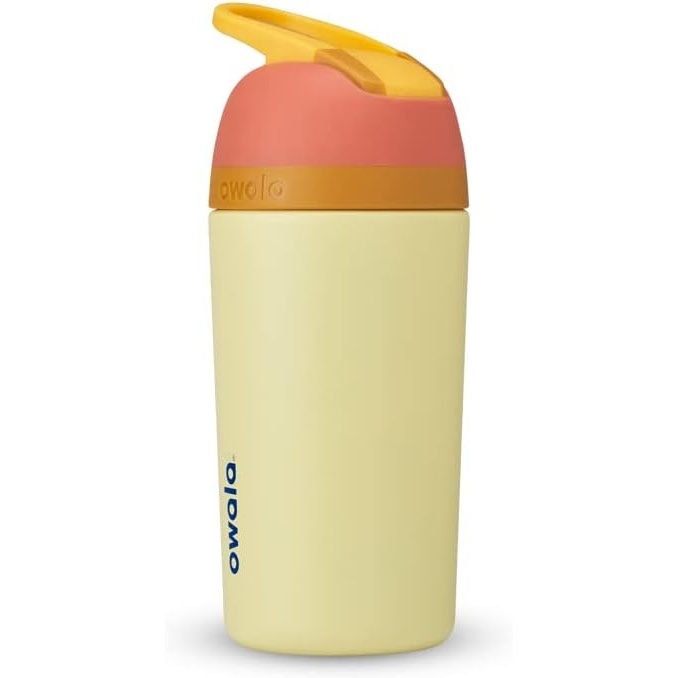 image:imageOwala Kids Flip Insulated StainlessSteel Water Bottle with Straw and Locking Lid 14Ounce BrownTeal Mint Chocolate ChipMisty Horizon