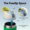 Owala FreeSip Kids Stainless Steel Water Bottle 16 oz Treasure Hunt(Putting Green)