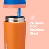 Owala Kids Flip Insulated Stainless-Steel Water Bottle with Straw and Locking Lid, 14-Ounce, Brown/Teal (Mint Chocolate Chip)(Blue Citrus)