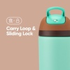 Owala Kids Flip Insulated Stainless-Steel Water Bottle with Straw and Locking Lid, 14-Ounce, Brown/Teal (Mint Chocolate Chip)(Mint Chocolate Chip)