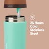 Owala Kids Flip Insulated Stainless-Steel Water Bottle with Straw and Locking Lid, 14-Ounce, Brown/Teal (Mint Chocolate Chip)(Mint Chocolate Chip)