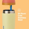 Owala Kids Flip Insulated Stainless-Steel Water Bottle with Straw and Locking Lid, 14-Ounce, Brown/Teal (Mint Chocolate Chip)(Misty Horizon)