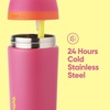 Owala Kids Flip Insulated Stainless-Steel Water Bottle with Straw and Locking Lid, 14-Ounce, Brown/Teal (Mint Chocolate Chip)(Pink)