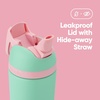 Owala Kids Flip Insulated Stainless-Steel Water Bottle with Straw and Locking Lid, 14-Ounce, Brown/Teal (Mint Chocolate Chip)(Teal & Pink)