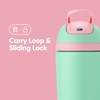 Owala Kids Flip Insulated Stainless-Steel Water Bottle with Straw and Locking Lid, 14-Ounce, Brown/Teal (Mint Chocolate Chip)(Teal & Pink)