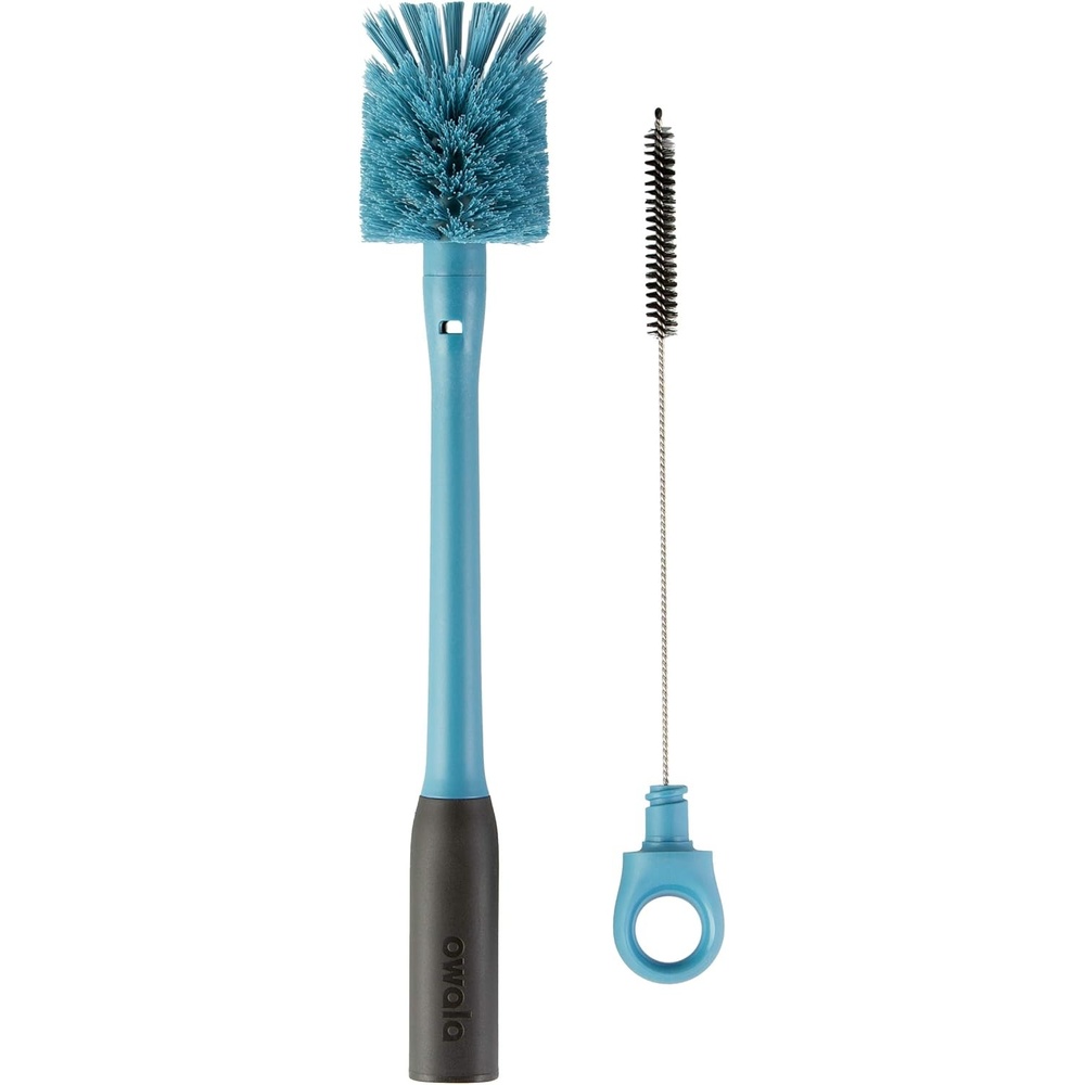 image:imageOwala 2in1 Water Bottle Brush Cleaner and Water Bottle Straw Cleaner Brush Water Bottle Brush with Removable Head and Twist n Hide Straw Brush Smokey BlueOne Size