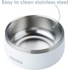 Owala Pet Bowl – Durable Stainless Steel, Food and Water Bowl for Dogs, Cats, and All Pets, Non-Slip Base, 24oz, White (Shy Marshmallow)(Shy Marshmallow)