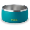 Owala Pet Bowl – Durable Stainless Steel, Food and Water Bowl for Dogs, Cats, and All Pets, Non-Slip Base, 24oz, White (Shy Marshmallow)(Turquoise & Caicos)
