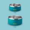 Owala Pet Bowl – Durable Stainless Steel, Food and Water Bowl for Dogs, Cats, and All Pets, Non-Slip Base, 24oz, White (Shy Marshmallow)(Turquoise & Caicos)
