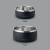 Owala Pet Bowl – Durable Stainless Steel, Food and Water Bowl for Dogs, Cats, and All Pets, Non-Slip Base, 24oz, White (Shy Marshmallow)(Very  Very Dark)