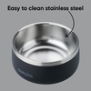 Owala Pet Bowl – Durable Stainless Steel, Food and Water Bowl for Dogs, Cats, and All Pets, Non-Slip Base, 24oz, White (Shy Marshmallow)(Very  Very Dark)