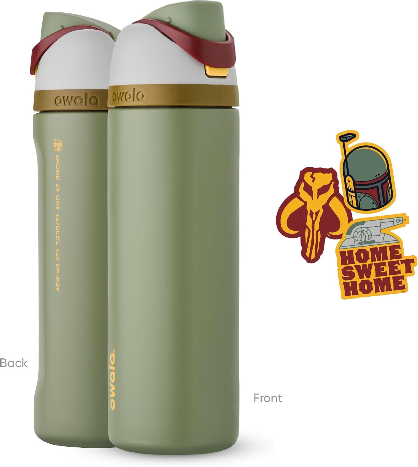 image:imageOwala Marvel FreeSip Stainless Steel Water Bottle 24 oz Black PantherBoba Fett