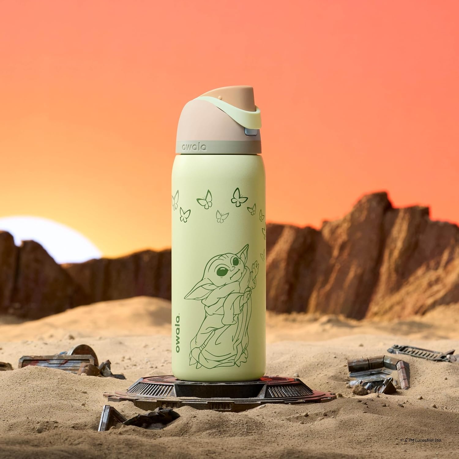 image:imageOwala Marvel FreeSip Stainless Steel Water Bottle 24 oz Black PantherGroGu