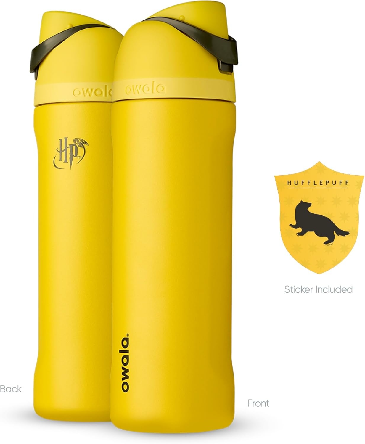 image:imageOwala Marvel FreeSip Stainless Steel Water Bottle 24 oz Black PantherHufflepuff
