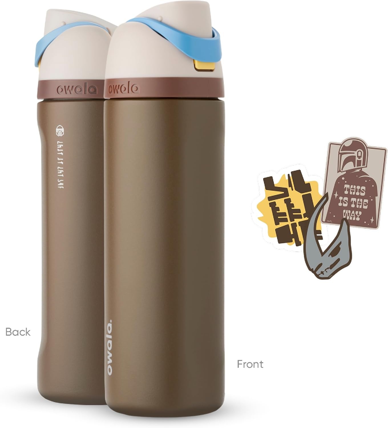 image:imageOwala Marvel FreeSip Stainless Steel Water Bottle 24 oz Black PantherMandalorian