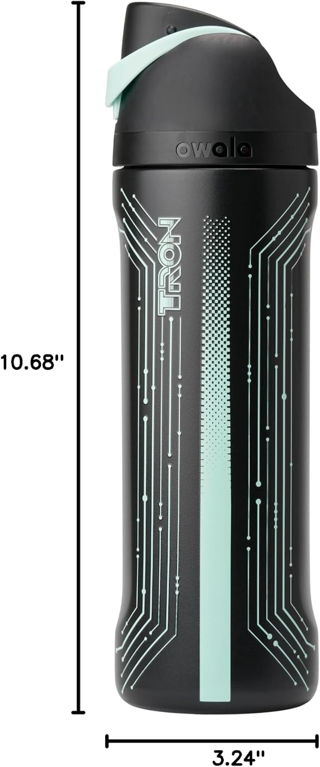 image:imageOwala Marvel FreeSip Stainless Steel Water Bottle 24 oz Black PantherTron