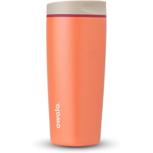Owala SmoothSip Slider Insulated Stainless Steel Coffee Tumbler, Reusable Iced Coffee Cup, Hot Coffee Travel Mug, BPA Free 20 oz, Campfire Nights