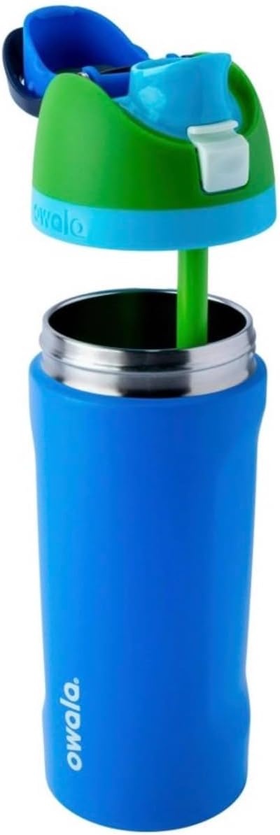 image:imageOwala FreeSip Stainless Steel Water Bottle 32 oz Peachy KeenGreen Machine