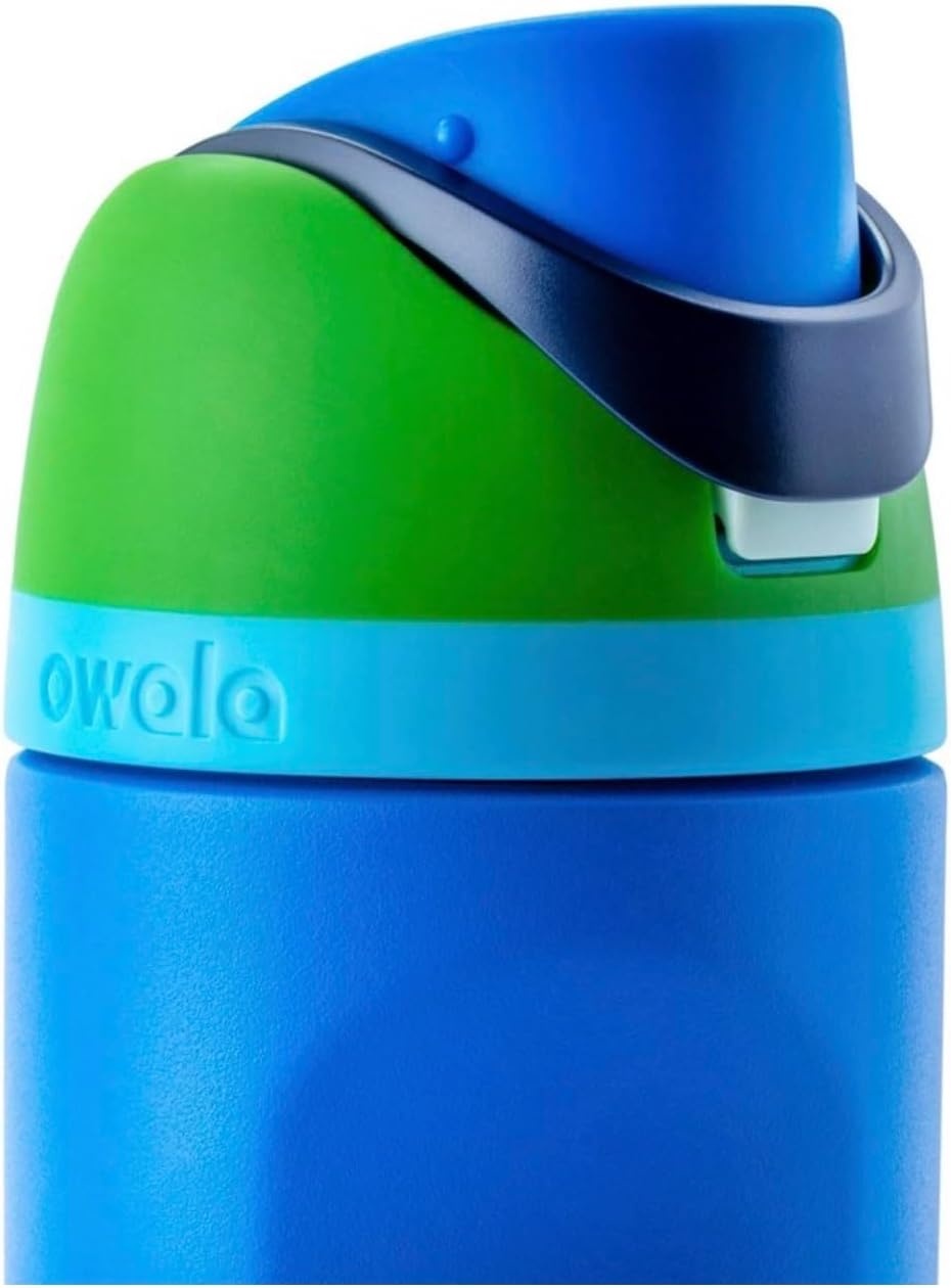 image:imageOwala FreeSip Stainless Steel Water Bottle 32 oz Peachy KeenGreen Machine
