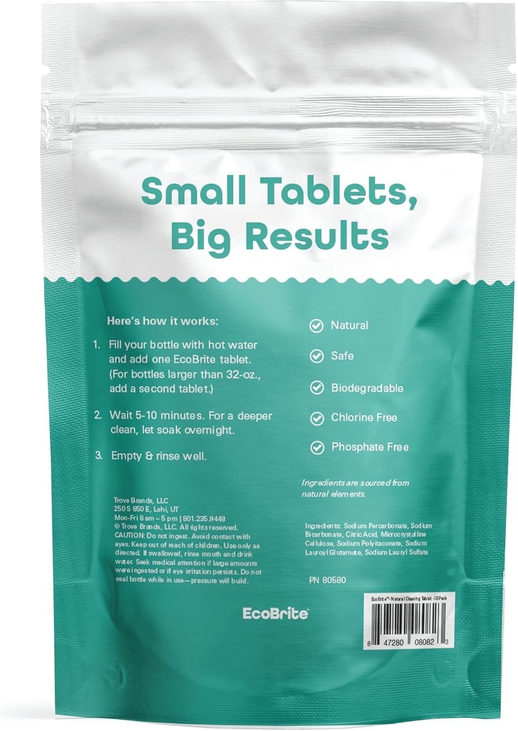 image:imageOwala EcoBrite Powerful Cleaning Tablets Cleans Bottles Coffee Cups Pots Pans Camping Gear Pet Bowls and Much More 20 pack Individually Wrapped Made From Naturally Sourced ingredients