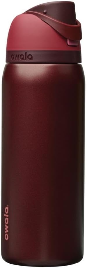 image:imageOwala FreeSip Kids Stainless Steel Water Bottle 16 oz Trail OnBlack Cherry