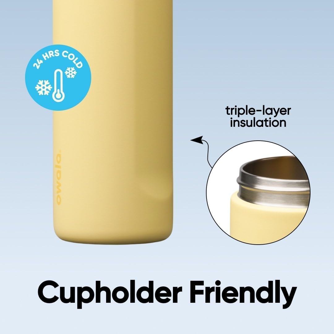image:imageOwala FreeSip Kids Stainless Steel Water Bottle 16 oz Trail OnButter Half