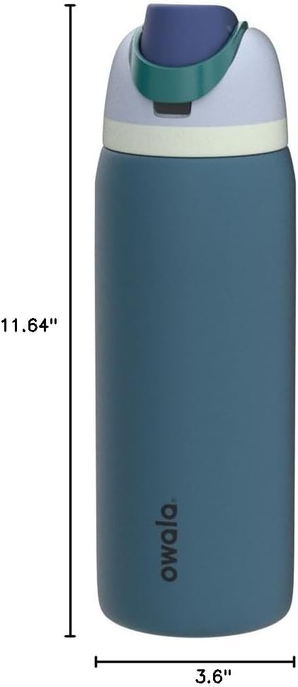 image:imageOwala FreeSip Kids Stainless Steel Water Bottle 16 oz Trail OnDenim