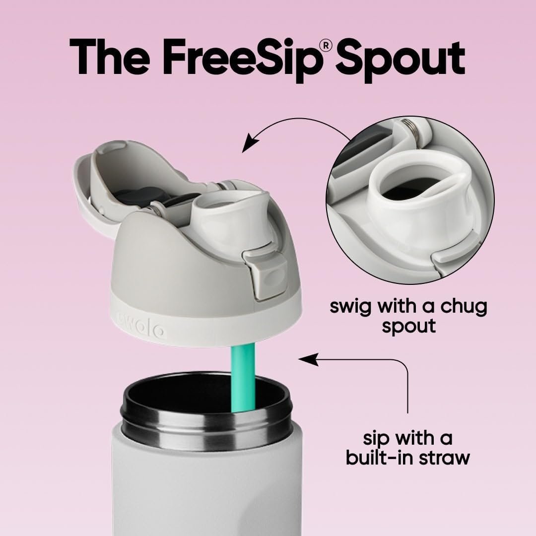 image:imageOwala FreeSip Kids Stainless Steel Water Bottle 16 oz Trail OnDreamy Field