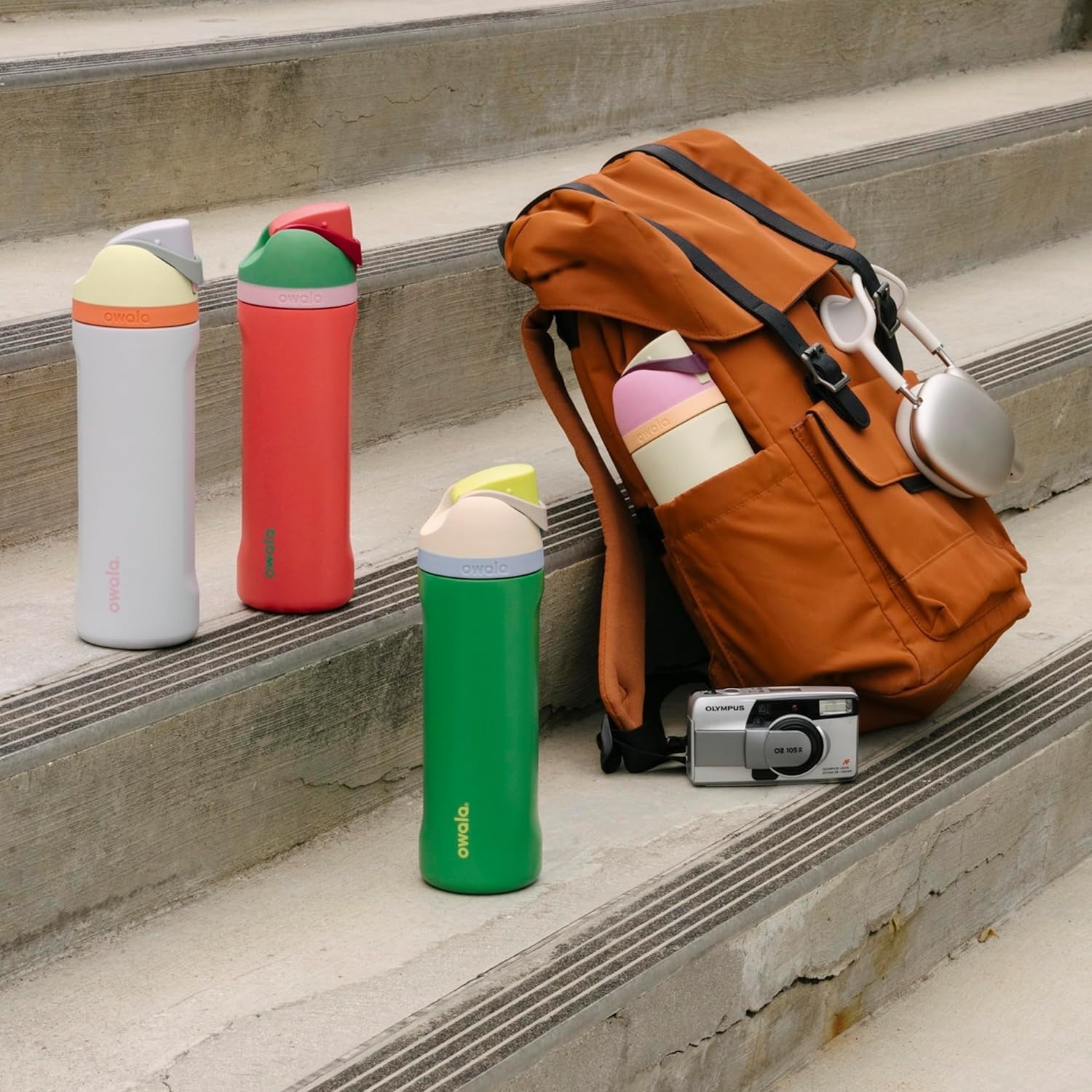 image:imageOwala FreeSip Kids Stainless Steel Water Bottle 16 oz Trail OnDreamy Field