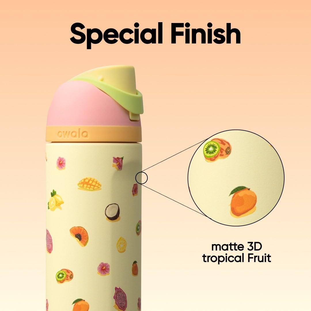image:imageOwala FreeSip Kids Stainless Steel Water Bottle 16 oz Trail OnJust Ripe Fruit