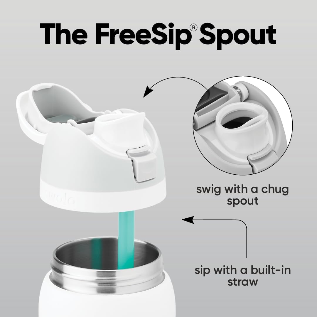 image:imageOwala FreeSip Kids Stainless Steel Water Bottle 16 oz Trail OnLemon Limeade