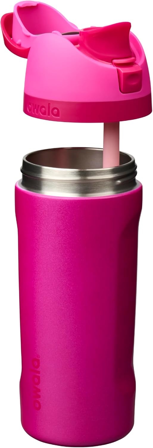 image:imageOwala FreeSip Kids Stainless Steel Water Bottle 16 oz Trail OnRead My Lips