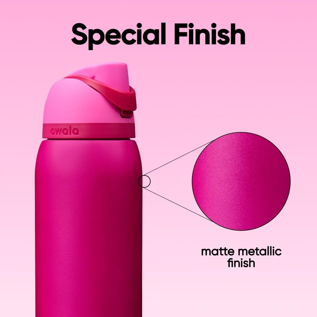 image:imageOwala FreeSip Kids Stainless Steel Water Bottle 16 oz Trail OnRead My Lips