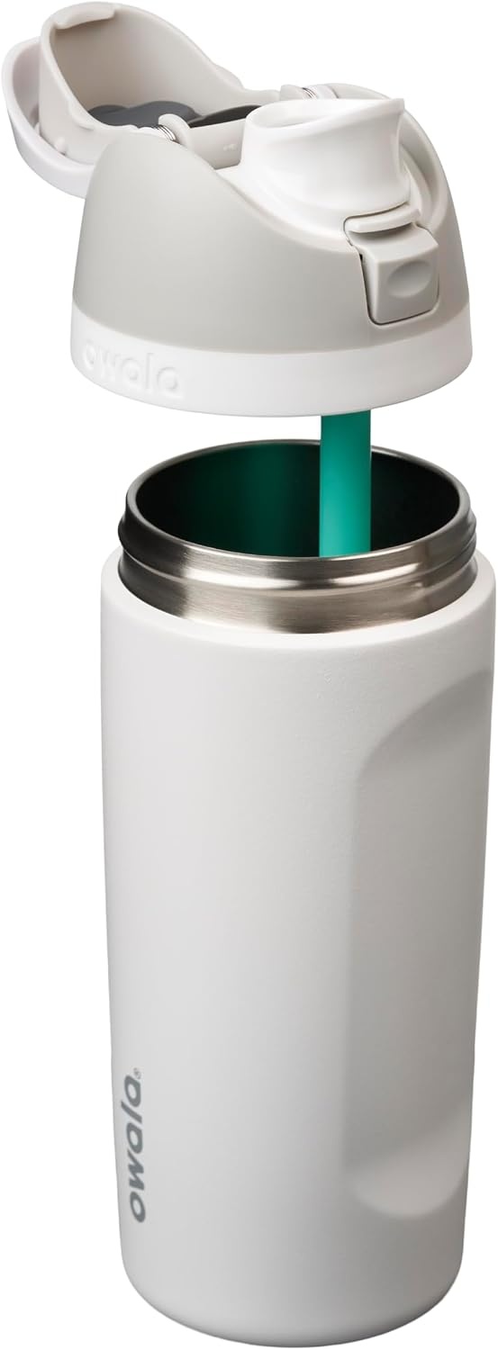 image:imageOwala FreeSip Kids Stainless Steel Water Bottle 16 oz Trail OnShy Marshmallow