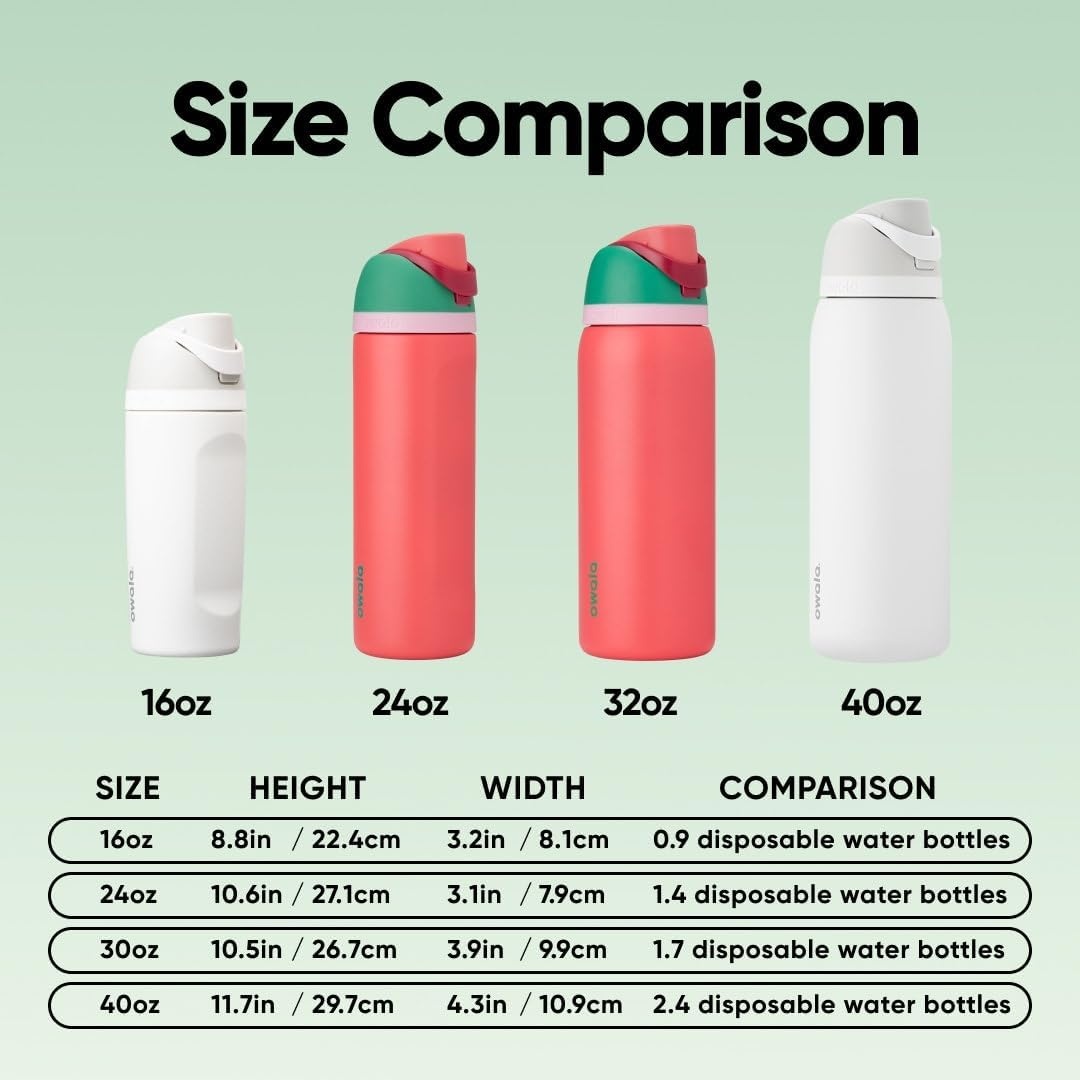 image:imageOwala FreeSip Kids Stainless Steel Water Bottle 16 oz Trail OnStrawberry Fields