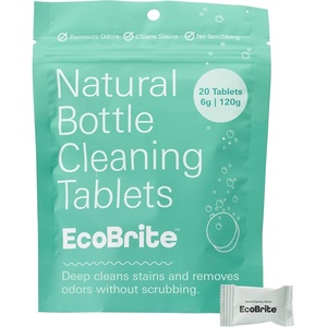 Owala EcoBrite Powerful Cleaning Tablets, Cleans Bottles, Coffee Cups, Pots, Pans, Camping Gear, Pet Bowls, and Much More – 20 pack (Individually Wrapped) Made From Naturally Sourced ingredients