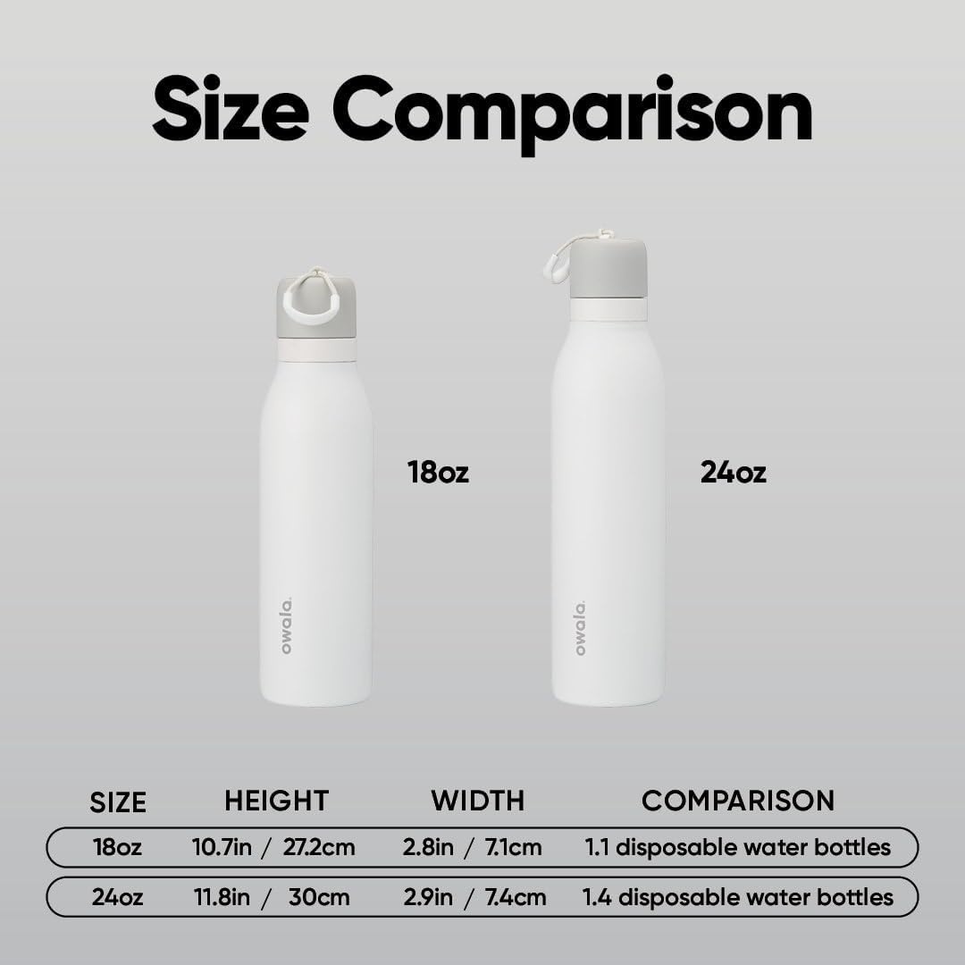 image:imageOwala FreeSip Twist Stainless Steel Water Bottle 18 oz Peachy Keen