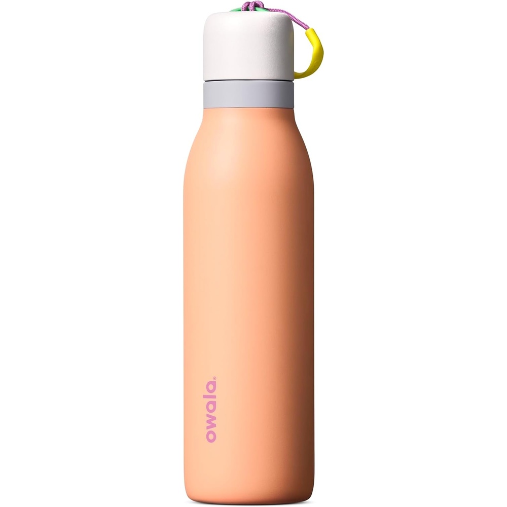image:imageOwala FreeSip Twist Stainless Steel Water Bottle 18 oz Peachy Keen
