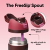 Owala Kids FreeSip Insulated Stainless Steel Water Bottle with Straw for Sports, Travel, and School BPA-Free Sports Water Bottle, 16 oz, Black Cherry(Black Cherry)