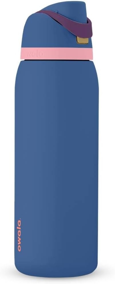 image:imageOwala FreeSip Stainless Steel Water Bottle 32 oz Round We GhostBlue Jay